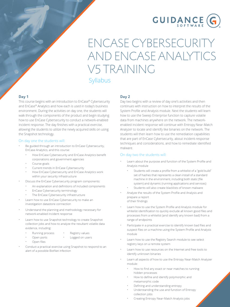 EnCase Cybersecurity Course Overview | PDF | Computer Security | Security