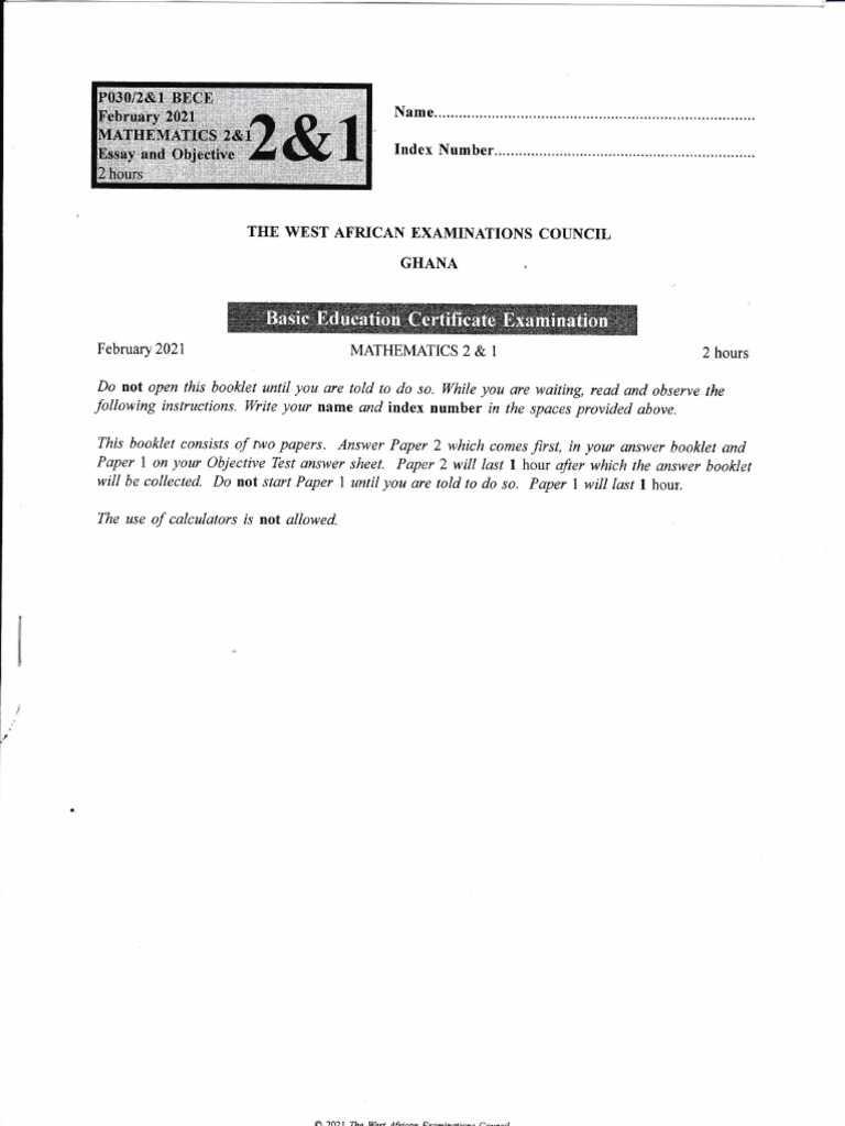 Bece 2021r Mathematics | PDF | Euclidean Geometry | Elementary Geometry