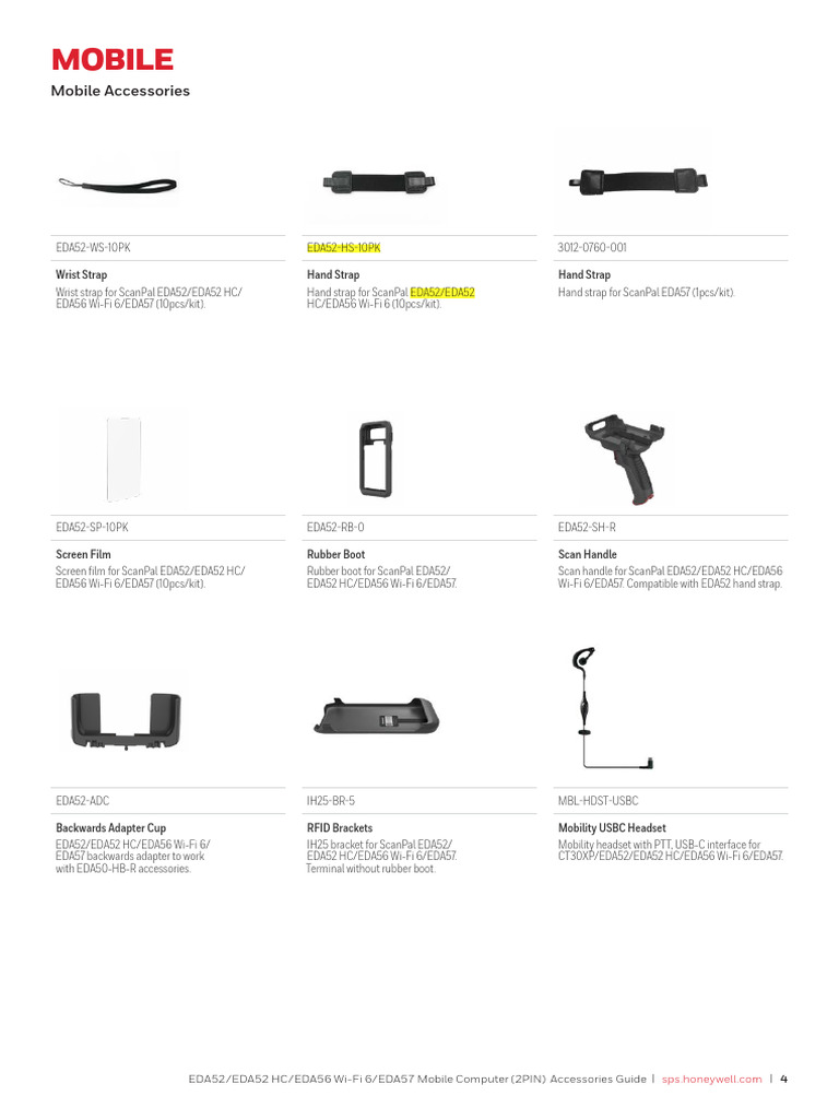 EDA52 Accessories Guide | PDF
