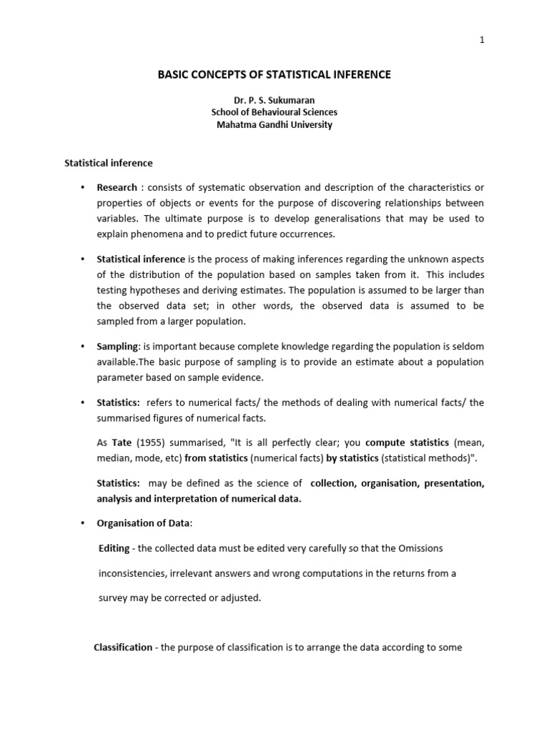 Statistical Inference Basics Explained | PDF | Statistical Significance ...