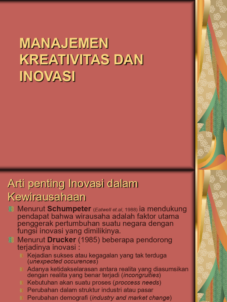 Manajemen Mengembangkan Kreativitas Dan Inovasi | PDF