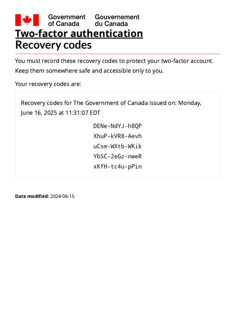 Two-Factor Authentication Recovery Codes | PDF