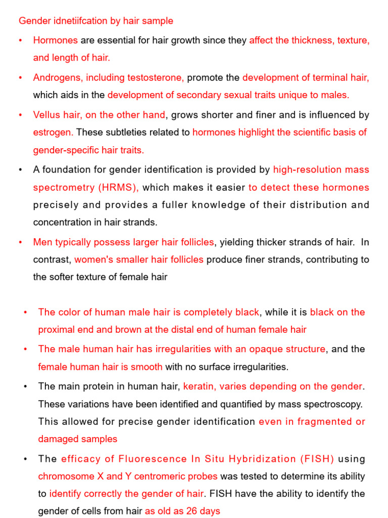 Gender Identification from Hair Samples | PDF