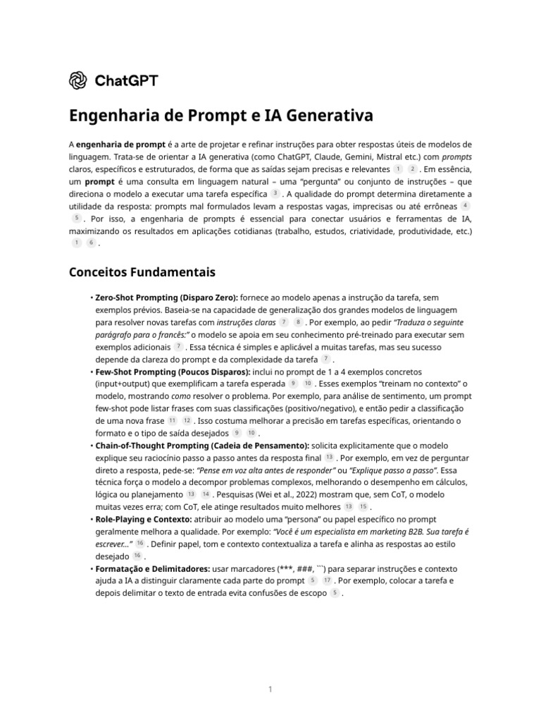 Engenharia de Prompt para IA Generativa | PDF | Pensamento | Engenharia