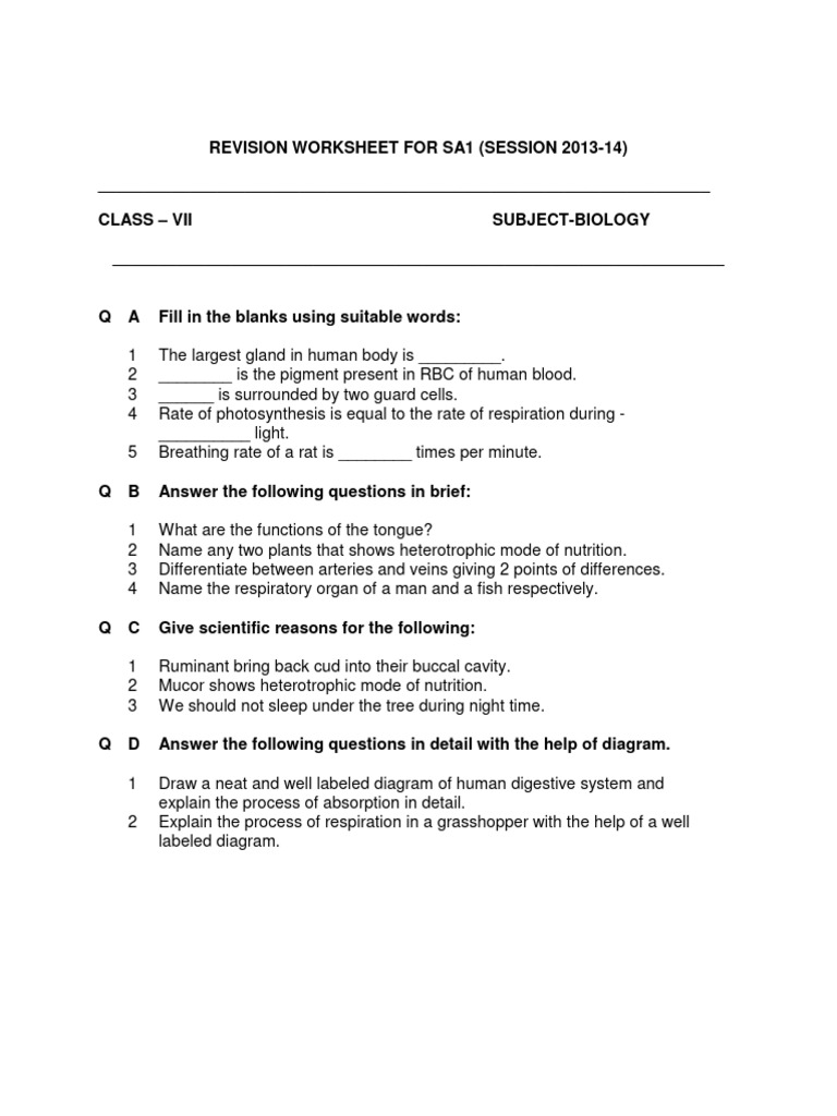 CBSE Class 7 Science - Biology | PDF