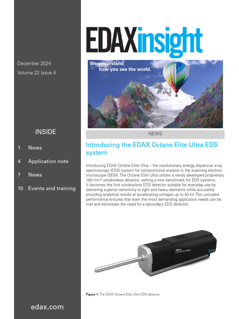 EDAX Octane Elite Ultra EDS Overview | PDF | Energy Dispersive X Ray ...