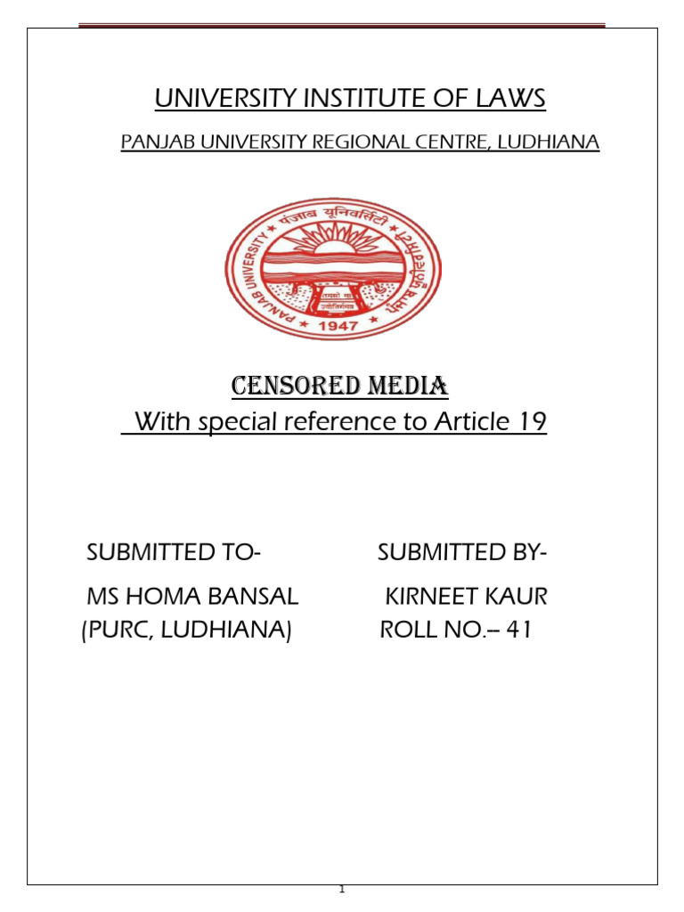 University Institute of Law1 (Censored Media) 41 (Autosaved) Roll No ...
