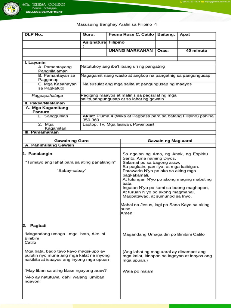 Pangatnig DLP | PDF