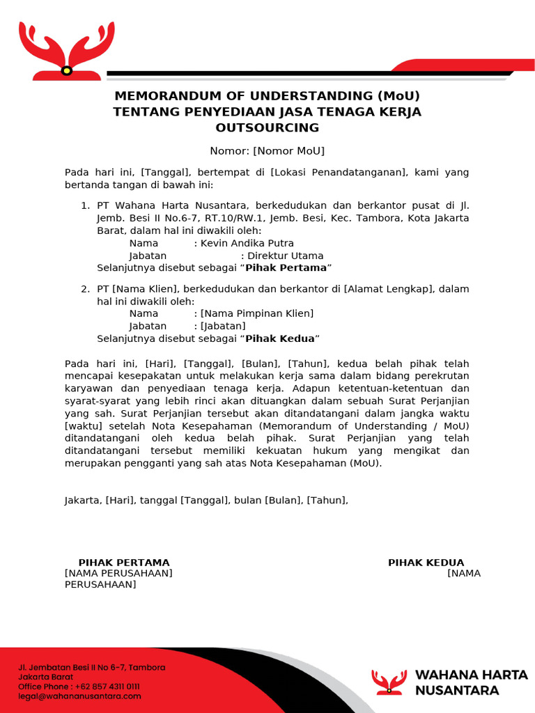 MoU Outsourcing | PDF