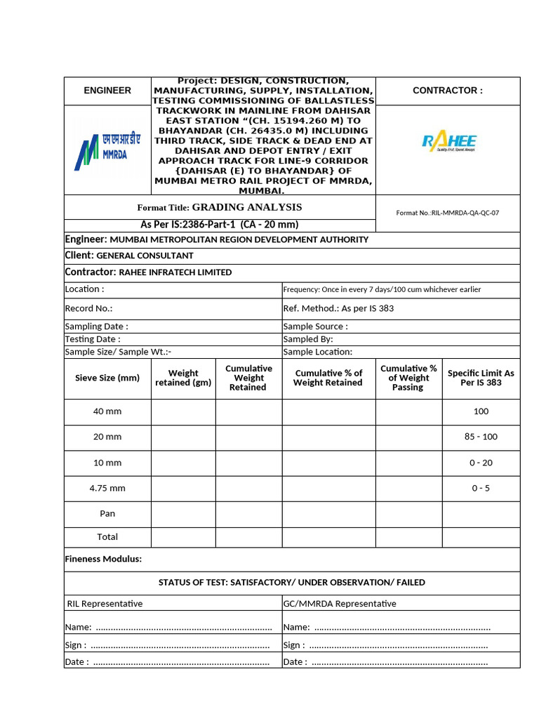 05,06,07F Aggregate Gradation | PDF | Rail Transport | Rapid Transit