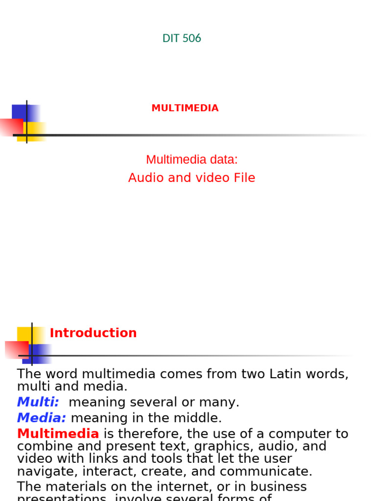Understanding Multimedia: Audio & Video | PDF | Video | Display Resolution
