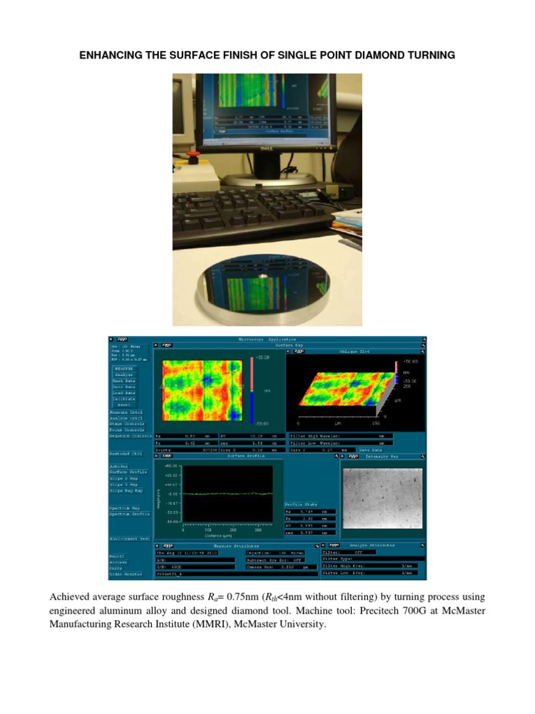 Enhancing The Surface Finish of Single Point Diamond Turning | PDF ...