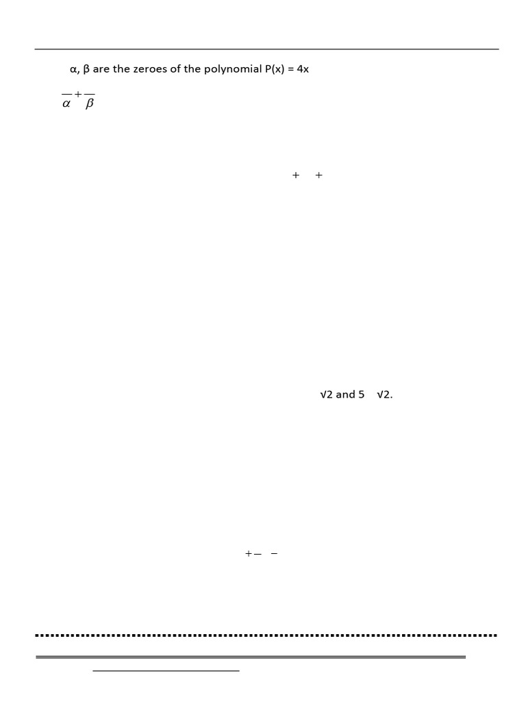 Polynomial Practice Questions for Class X | PDF
