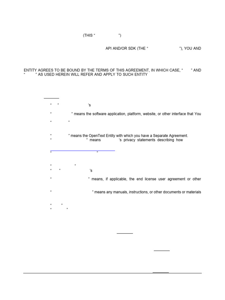 OpenText SDK and API Agreement 2024 | PDF | Damages | Legal Liability
