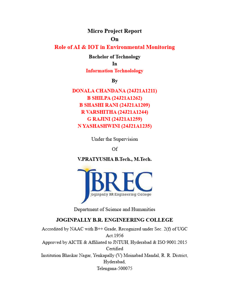 AI and IoT in Environmental Monitoring | PDF | Internet Of Things ...