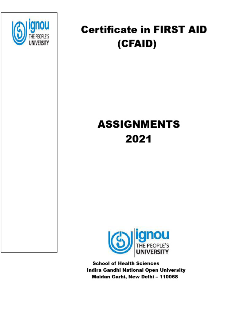 IGNOU CFAID Assignment Guidelines | PDF | First Aid | Cardiopulmonary ...