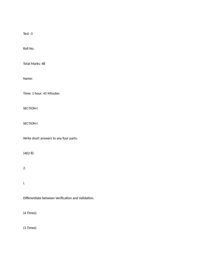 Test Paper on Computer Science Concepts | PDF