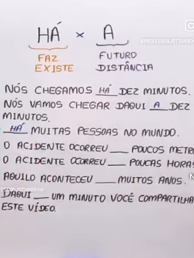 Quando Uso Há Ou A | PDF