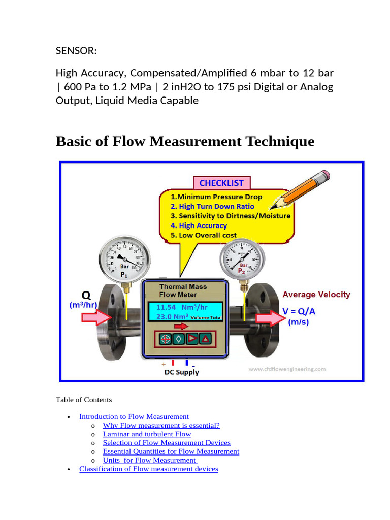 Flow Measurement Techniques Overview | PDF | Flow Measurement ...