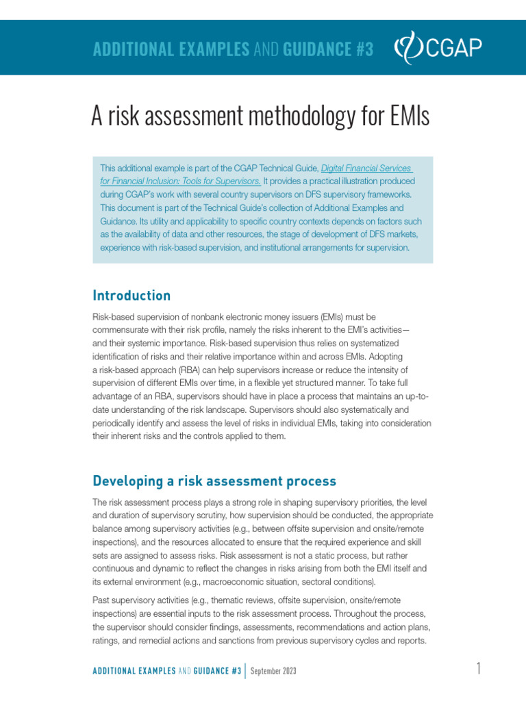 Risk Assessment for Electronic Money Issuers | PDF | Risk | Risk Assessment