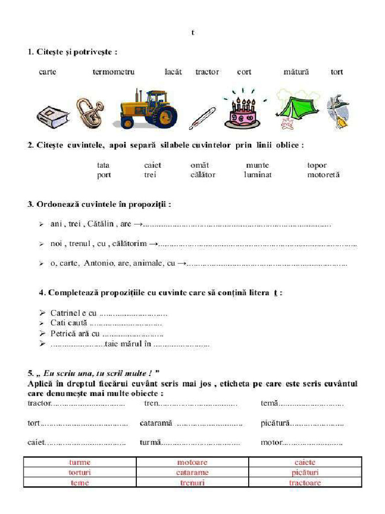 Evaluare Finala CLR - Clasa I | PDF