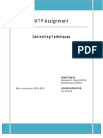 MTP Assignment: Controlling Techniques