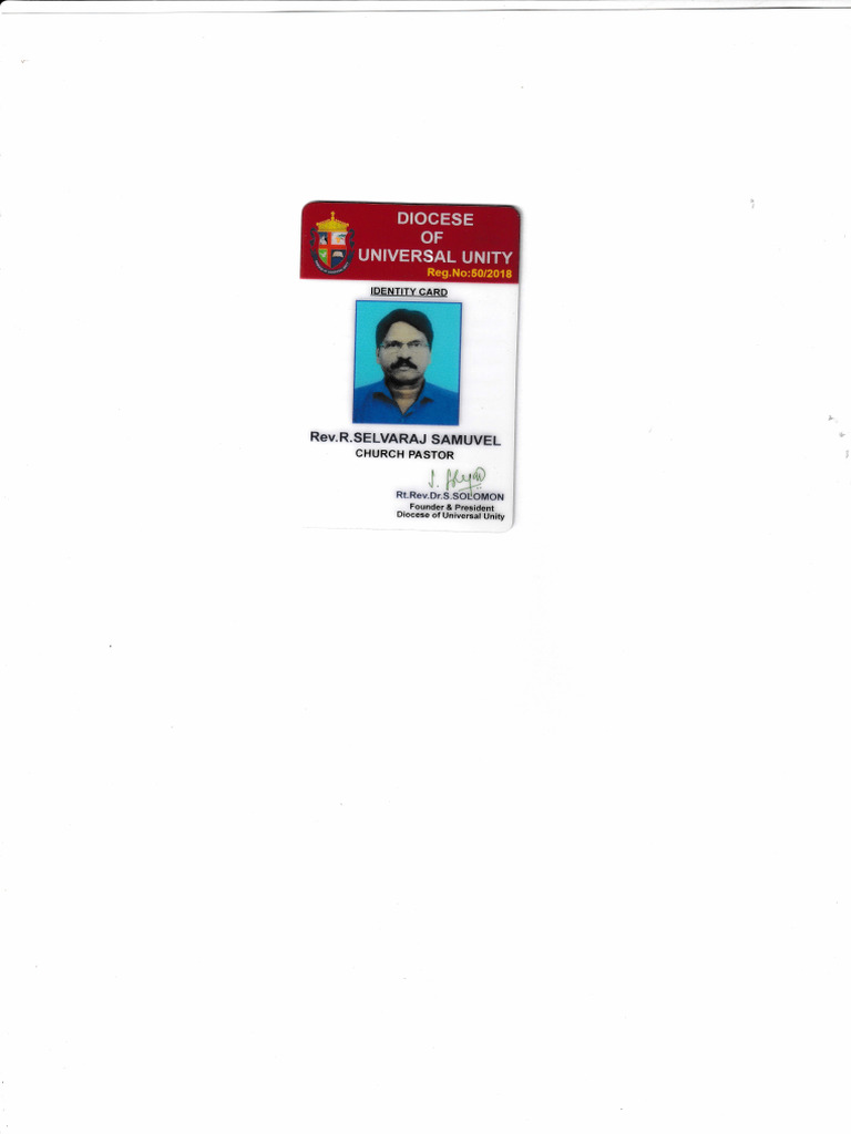 Universal Unity Church Identity Card | PDF