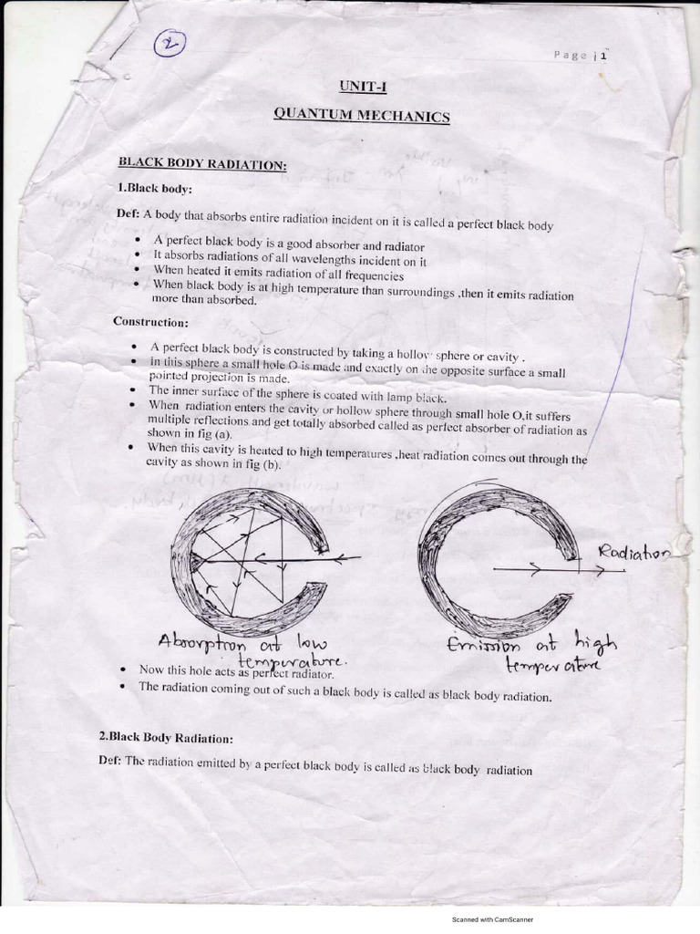 Unit - 1 Principles of Quantum Mechanics | PDF