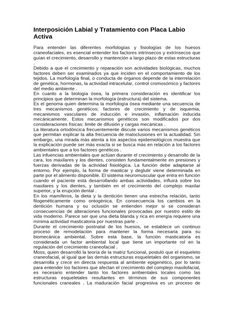 Interposición Labial y Maloclusiones | PDF