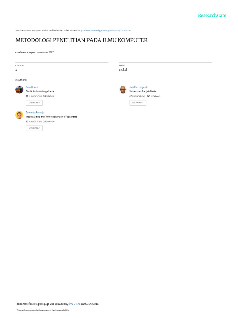 Metodologi Penelitian Ilmu Komputer | PDF