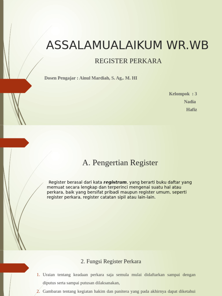 Fungsi dan Contoh Register Perkara | PDF