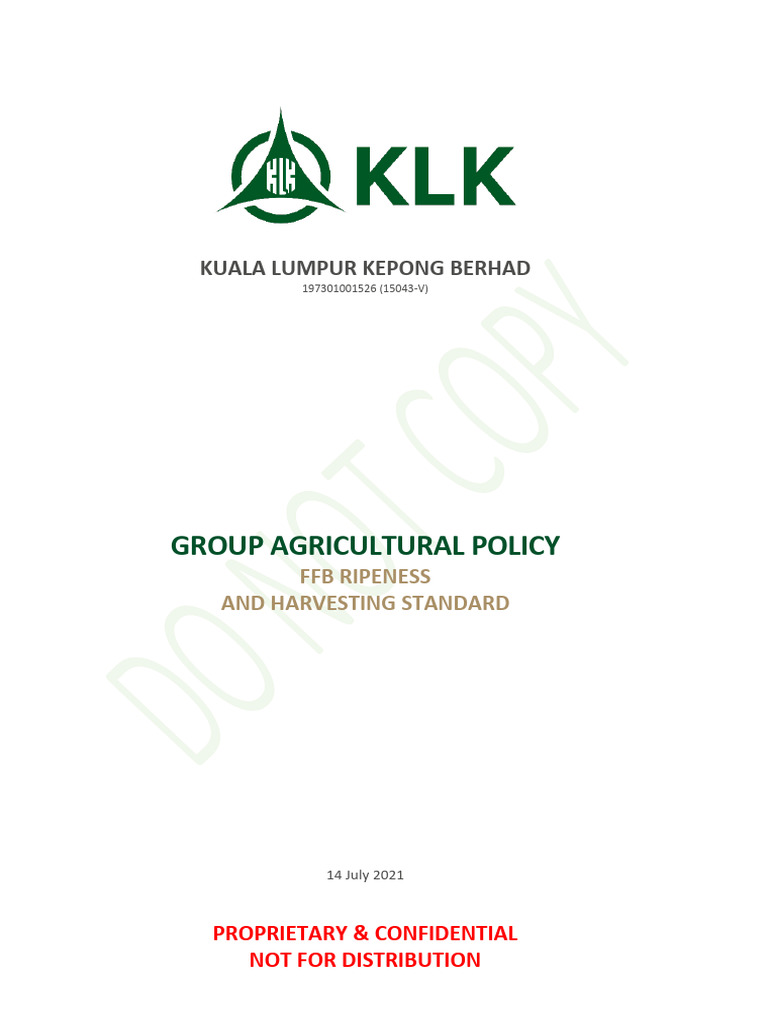 FFB Ripeness and Harvesting Standards | PDF