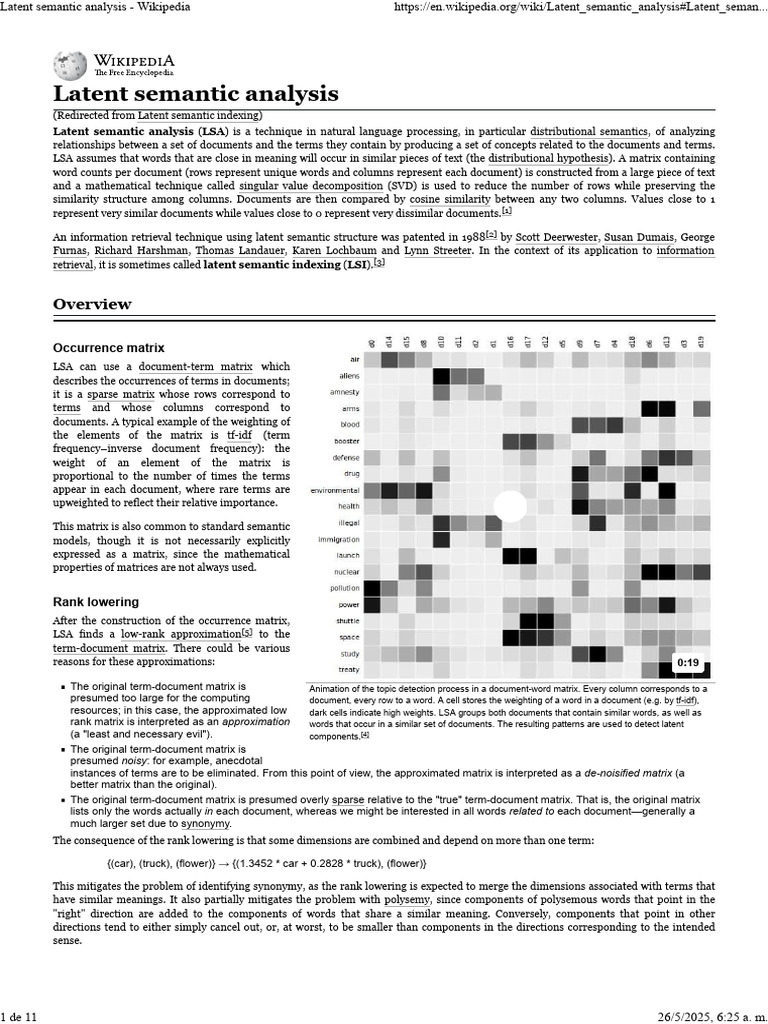 Understanding Latent Semantic Analysis | PDF | Matrix (Mathematics ...