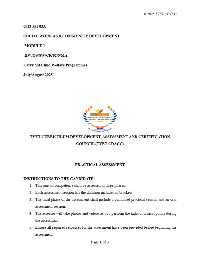 Child Welfare Programmes Assessment Guide | PDF