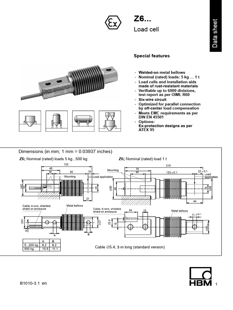 Load Cell Specifications and Features | PDF | Electrical Engineering ...