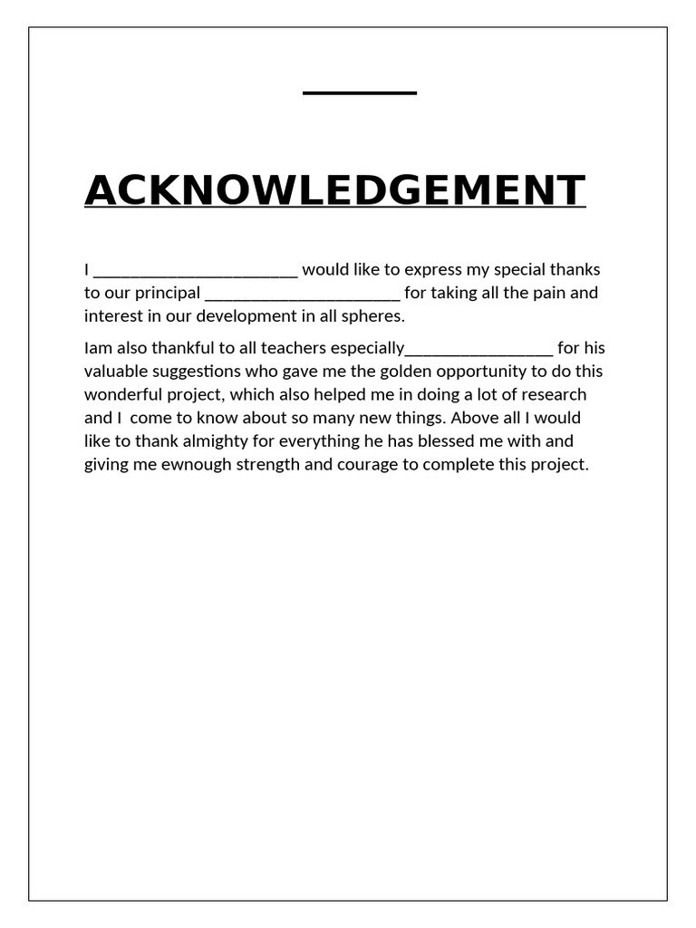Acknowledgement | PDF