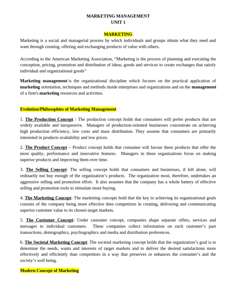 Modern Marketing Concepts Explained | PDF | Marketing | Market Segmentation