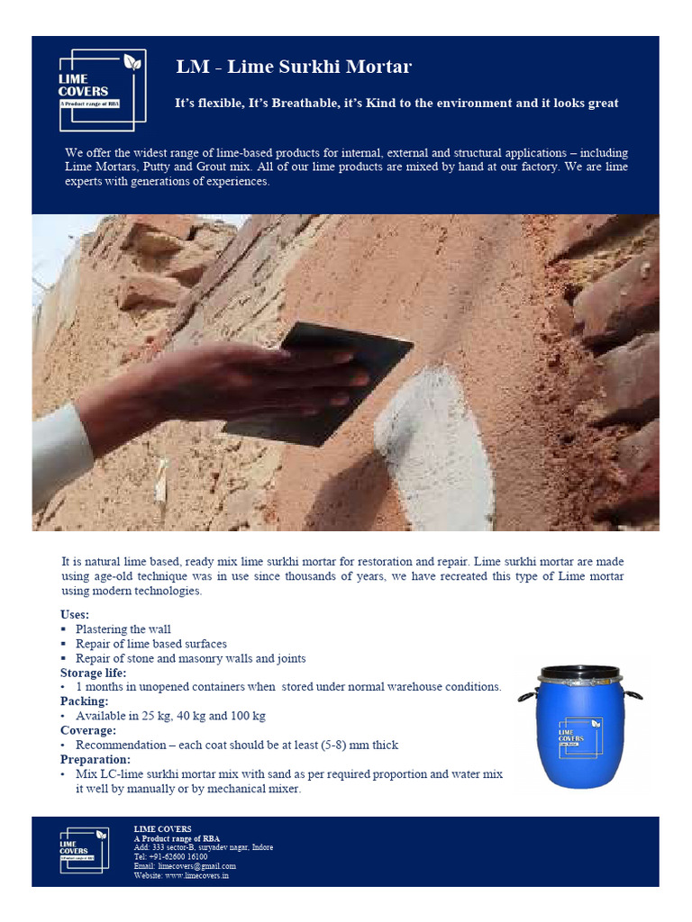 Ready Mix Lime Surkhi Mortar Solutions | PDF