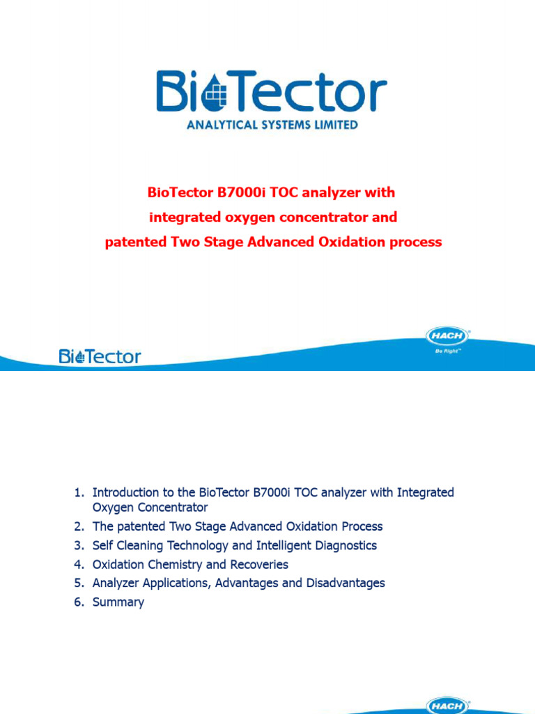 BioTector B7000i TOC Analyzer Overview | PDF | Total Organic Carbon ...