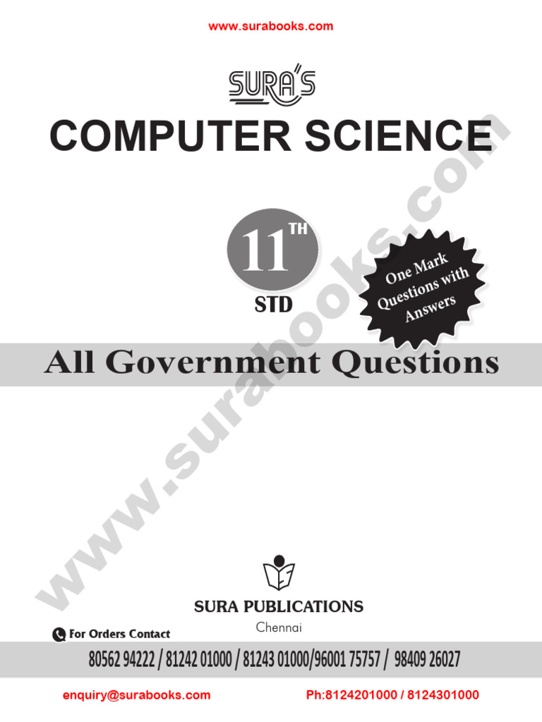 11th Std Computer Science Q&A Guide | PDF | C++ | Computer Programming