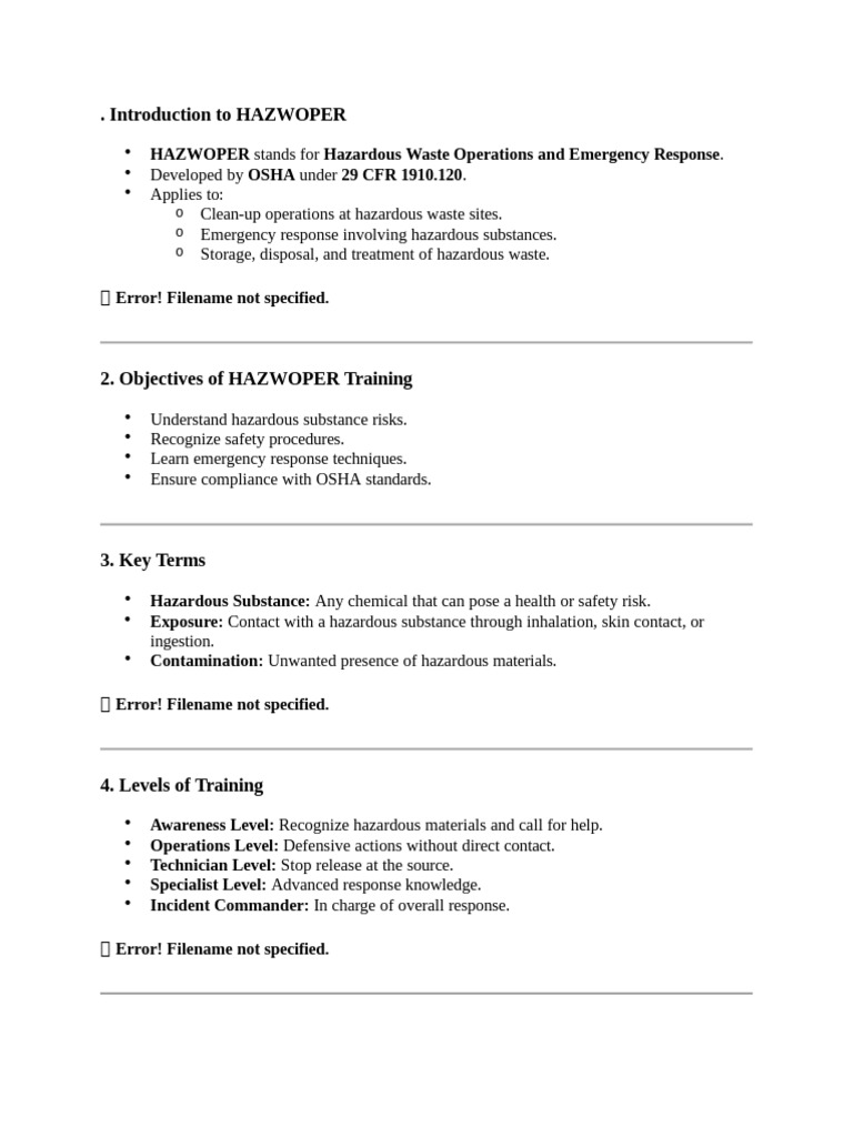 Introduction To HAZWOPER | PDF | Personal Protective Equipment ...