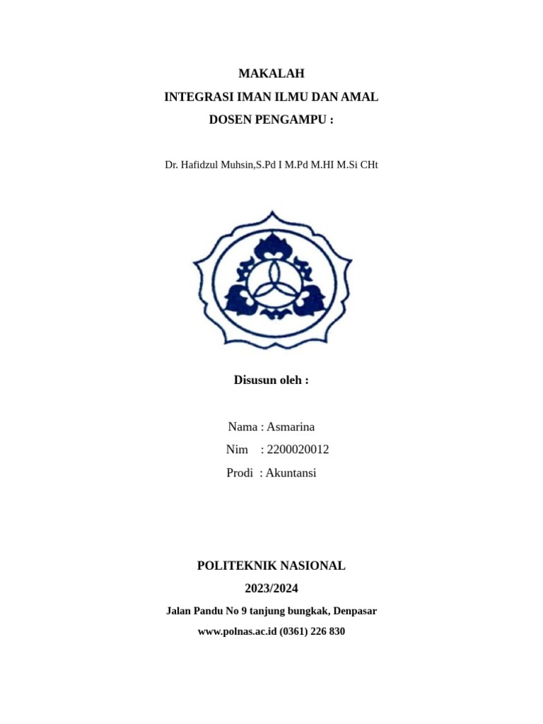 Integrasi Iman, Ilmu, dan Amal dalam Islam | PDF