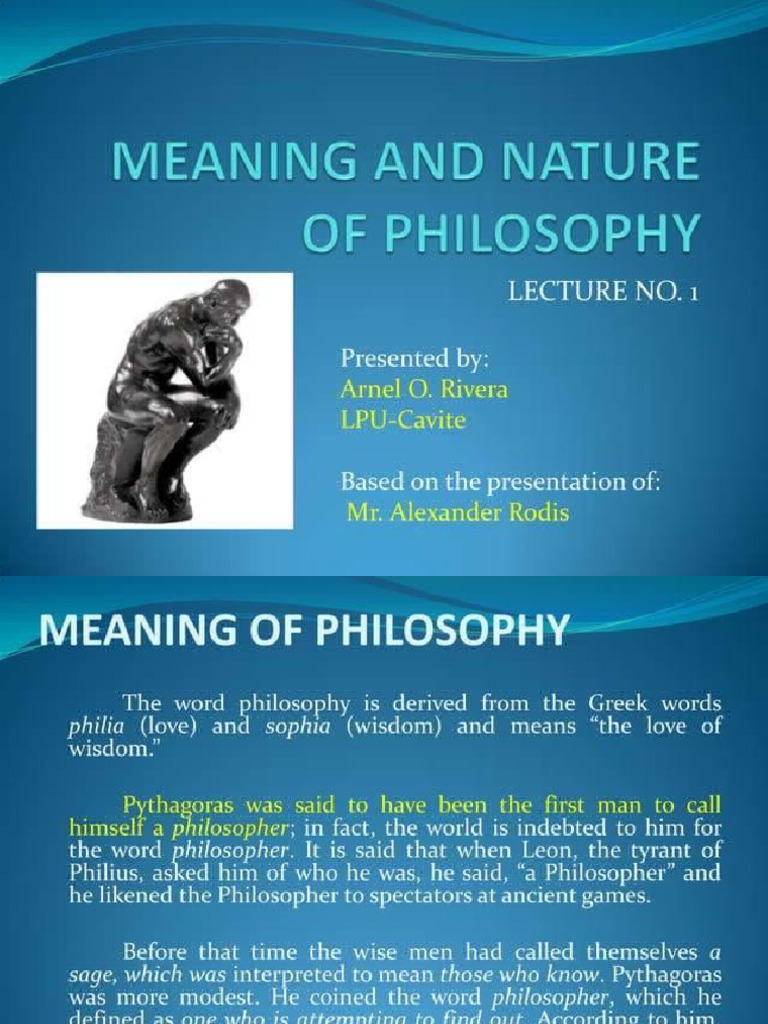 Meaning and Nature of Philosophy | PDF