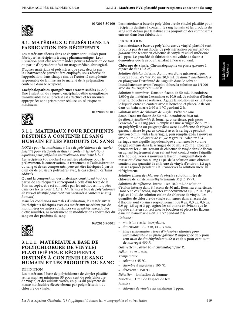 Matériaux PVC pour récipients sanguins | PDF | Polychlorure de vinyle ...