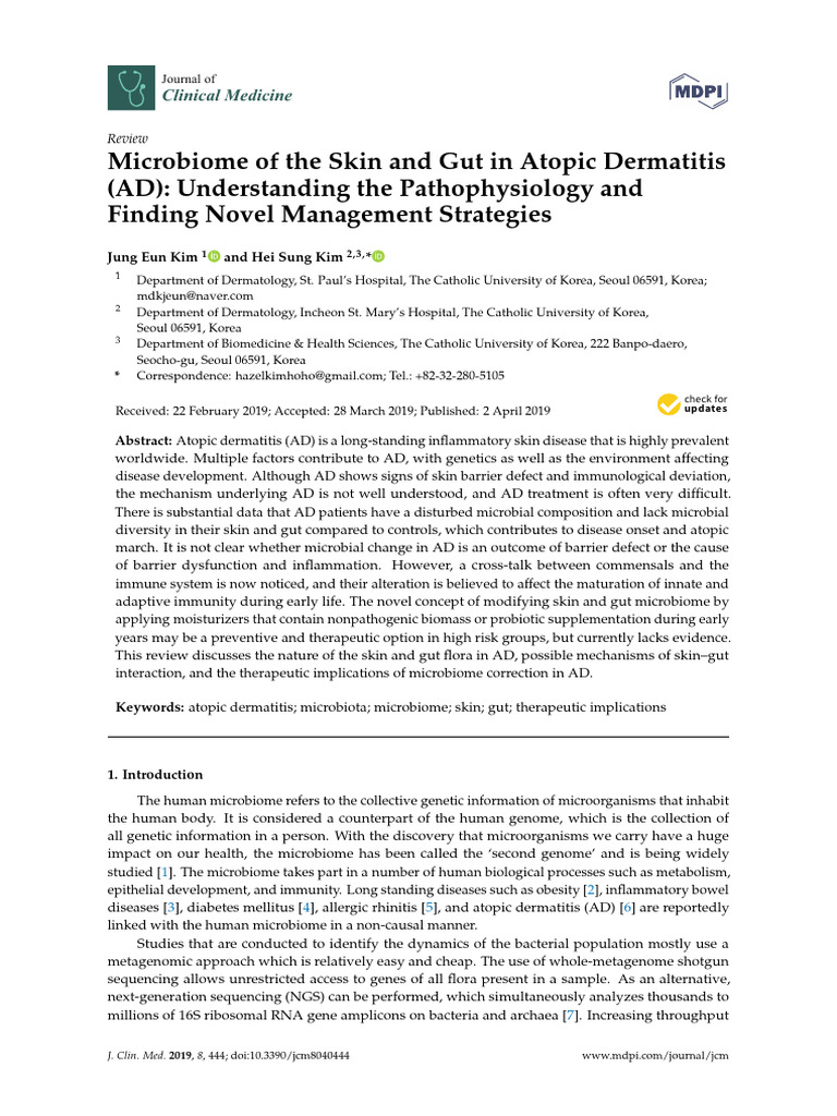 Skin and Gut Microbiome in Atopic Dermatitis | PDF | Microbiota | Allergy
