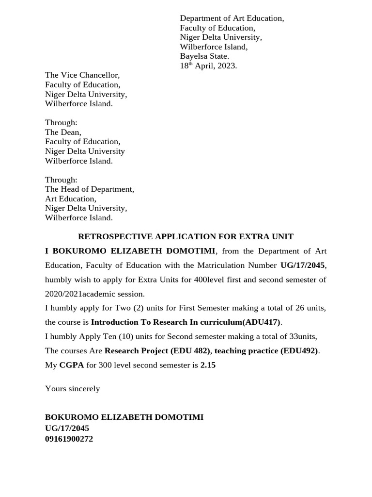 Extra Unit Application for Art Education | PDF