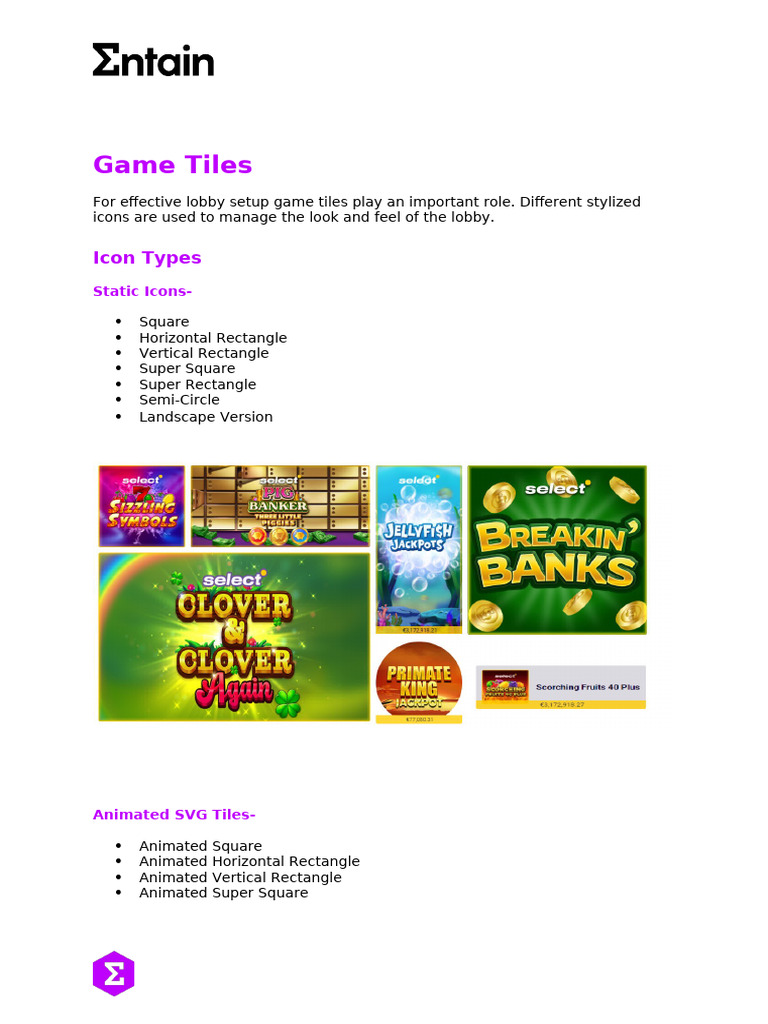 Game Tile Types and Specifications | PDF