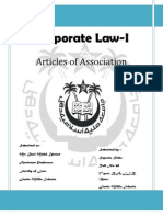 Corporate Law-I: Articles of Association