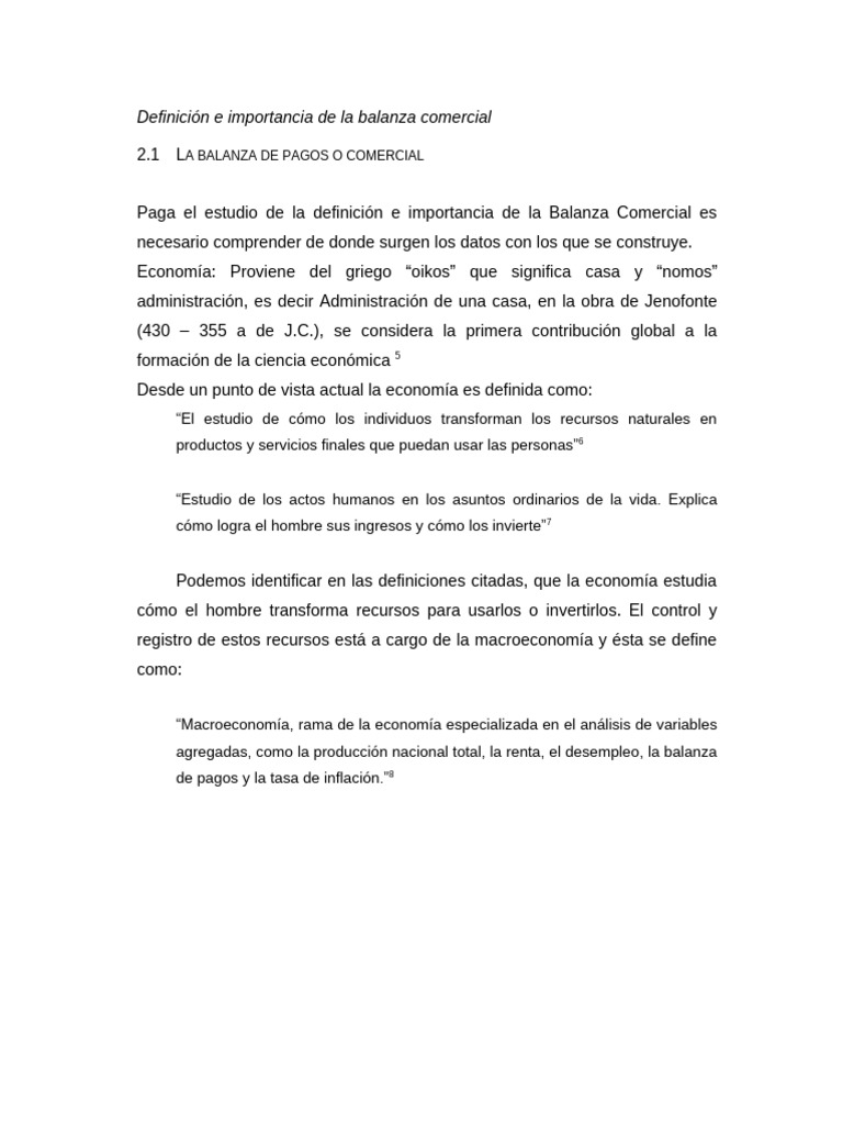 Definición e Importancia de La Balanza Comercial | PDF