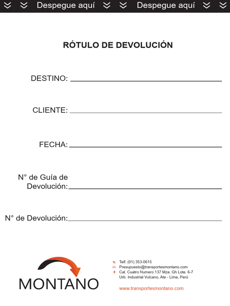 Rótulo de Devolución de Paquetes | PDF